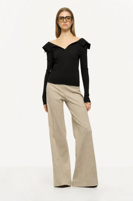 POLO A COSTE CON BOTTONI Nero