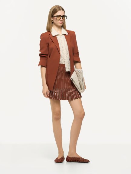 MINI GONNA PLISSE' CON ASOLE Mattone-Panna