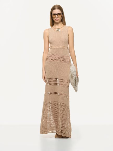 ABITO LUNGO SMANICATO CON LAVORAZIONE TRAFORATA