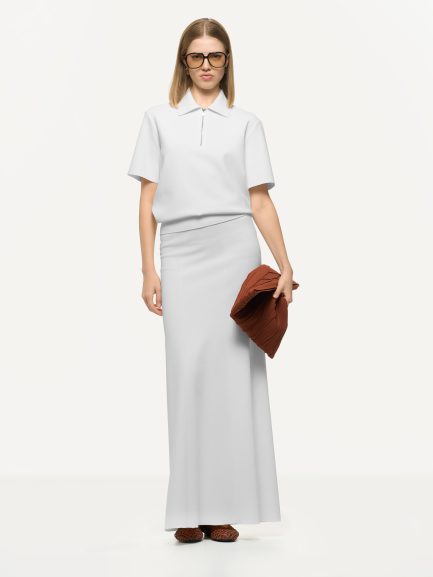 POLO ZIP A MANICHE CORTE Bianco